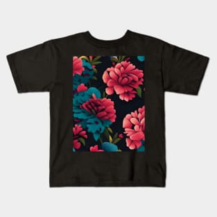 Carnation Dark Abstract Artwork Kids T-Shirt